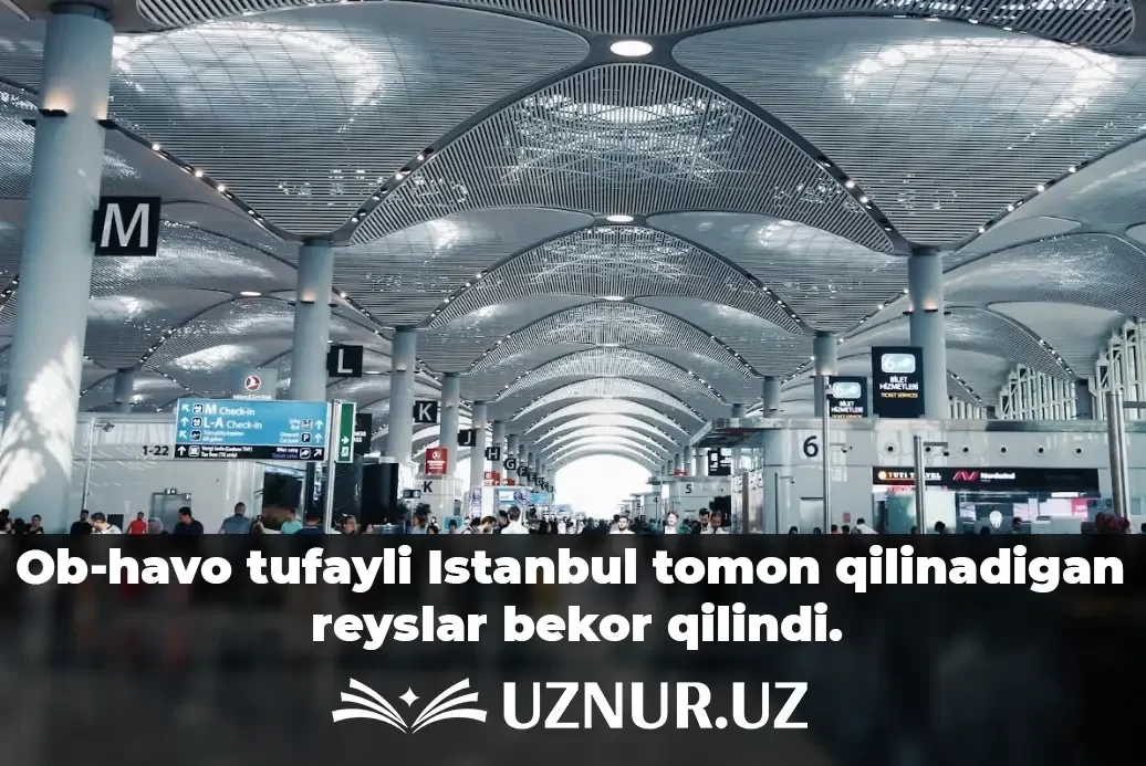 Ob-havo tufayli Istanbul tomon qilinadigan reyslar bekor qilindi