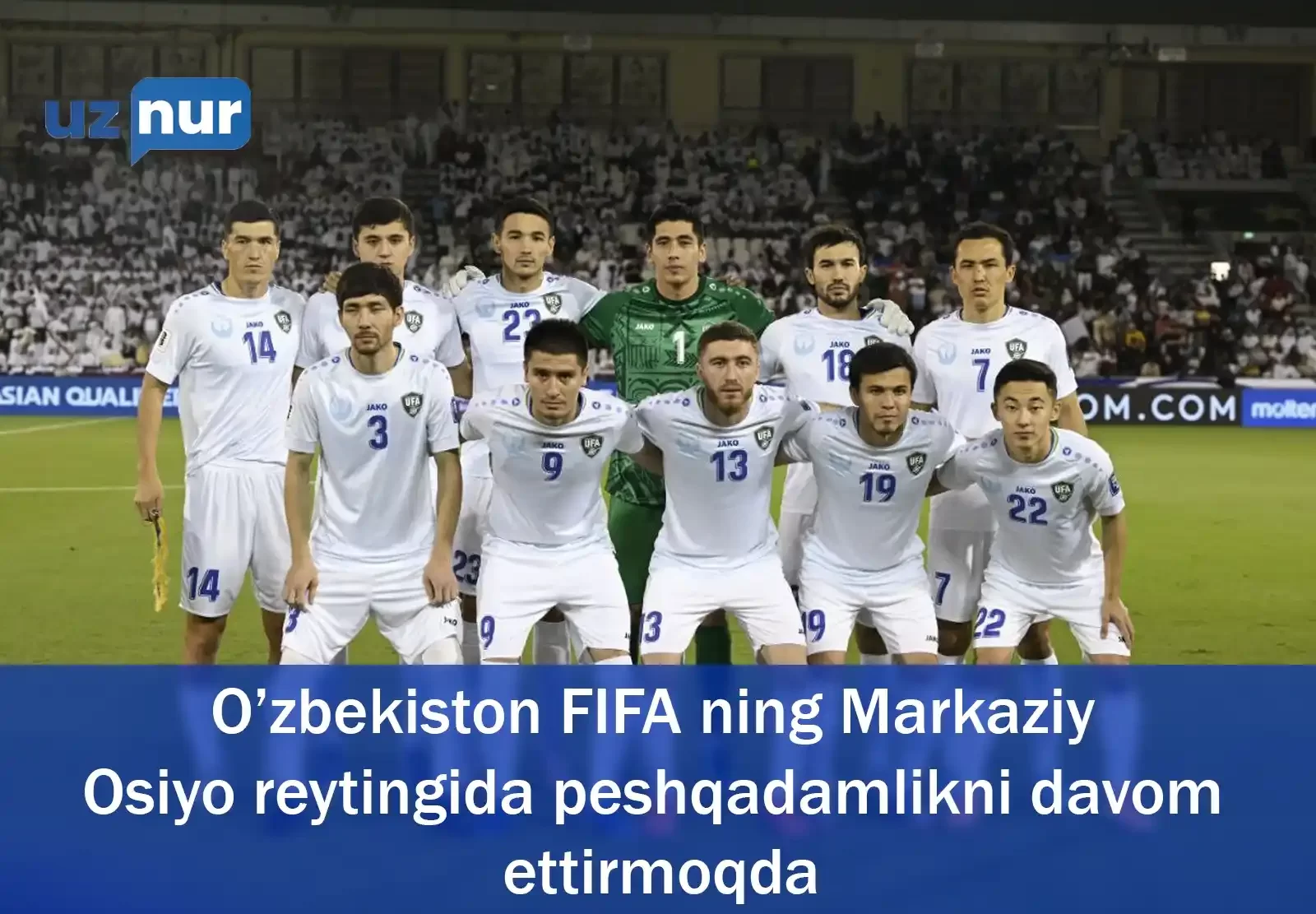 O’zbekiston FIFA ning Markaziy Osiyo reytingida peshqadamlikni davom ettirmoqda