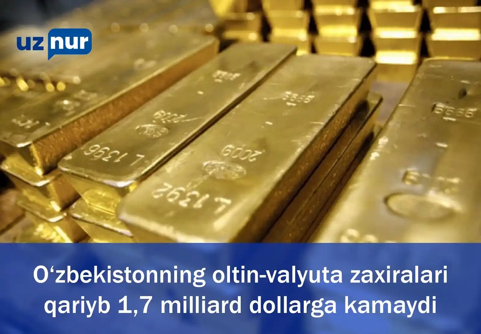 O‘zbekistonning oltin-valyuta zaxiralari qariyb 1,7 milliard dollarga kamaydi