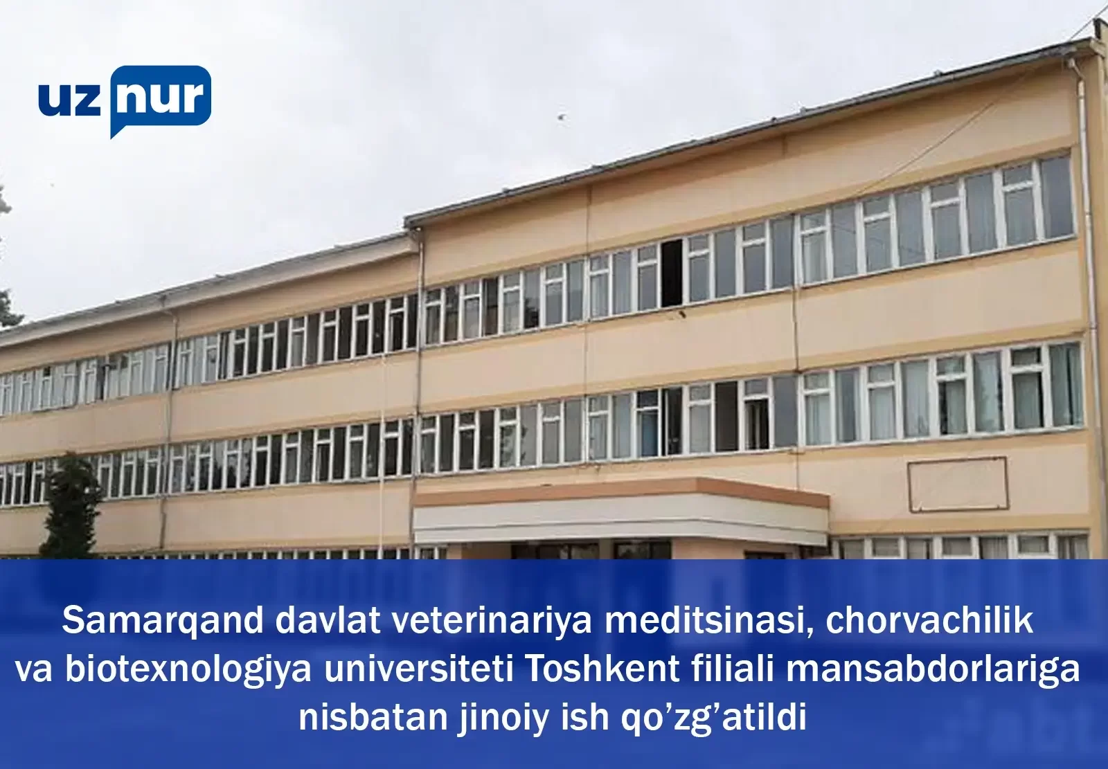 Samarqand davlat veterinariya meditsinasi, chorvachilik va biotexnologiya universiteti Toshkent filiali mansabdorlariga nisbatan jinoiy ish qo’zg’atildi