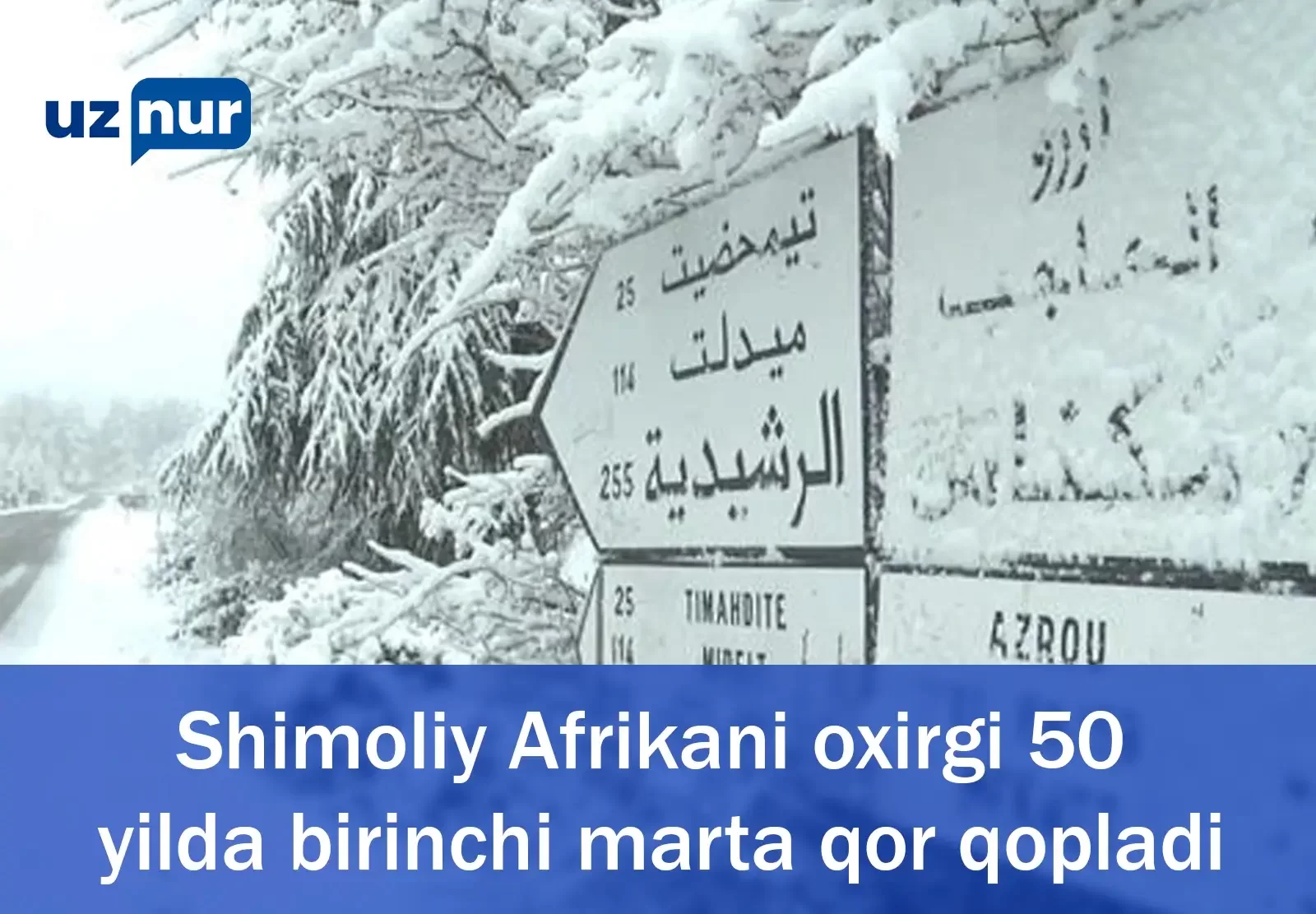 Shimoliy Afrikani oxirgi 50 yilda birinchi marta qor qopladi