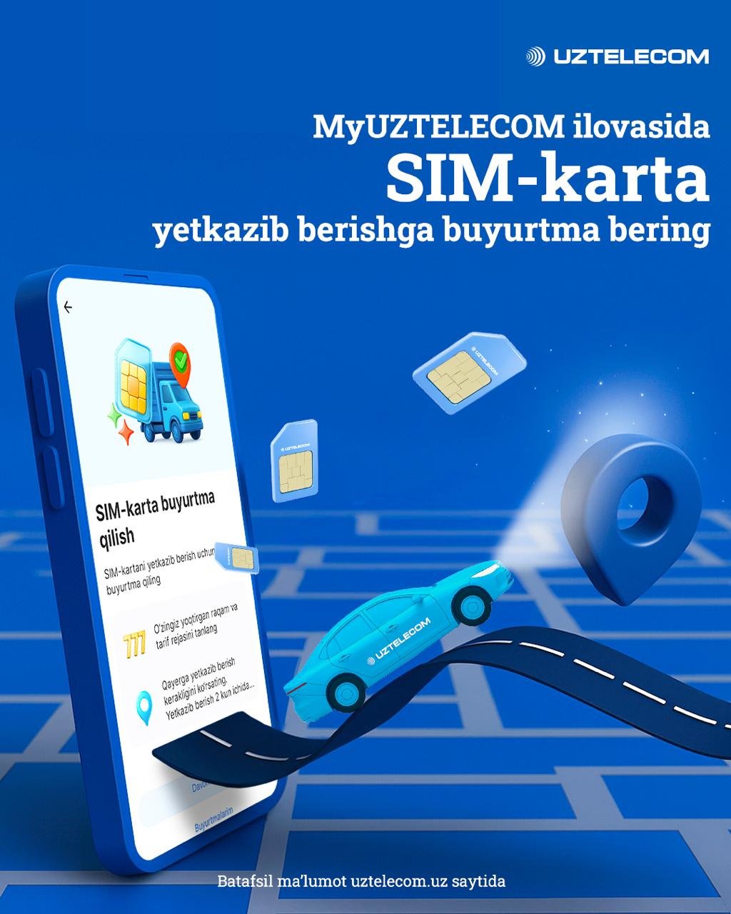 Uydan chiqmagan holda SIM-karta ulash uchun buyurtma bering