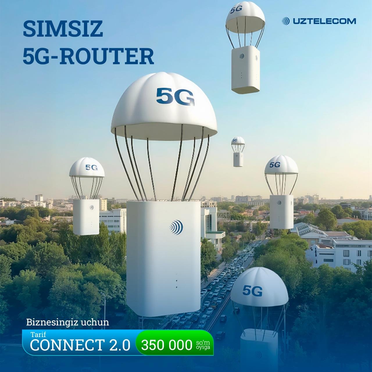 Biznesingiz uchun oddiy yechim: simsiz 5G router va CONNECT 2.0 tarifi