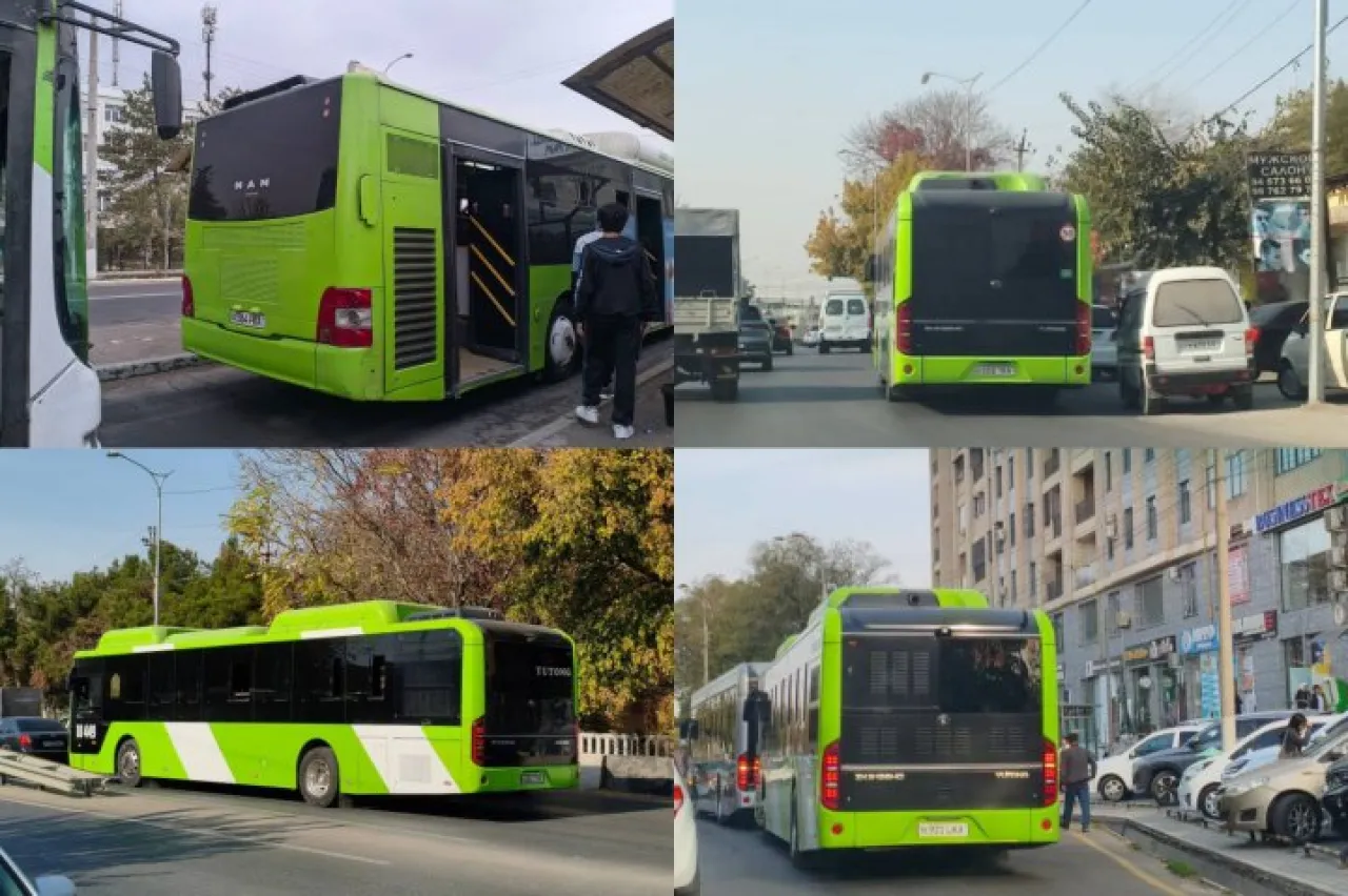 Toshkentda avtobus haydovchilari yo'nalish raqamlarini yashirmoqda