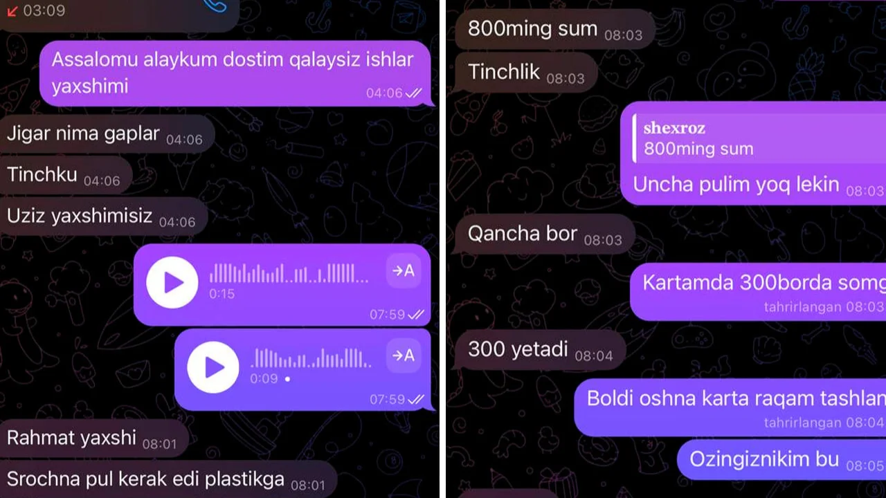 Telegramda yangi firibgarlik: profil nusxalab pul olishmoqda